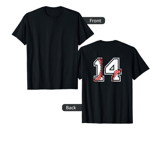 Baseball Number 14 Back Player Team T-Shirt - Novelty Apparel Men Women - T-Shirt, Sweatshirt, Hoodie