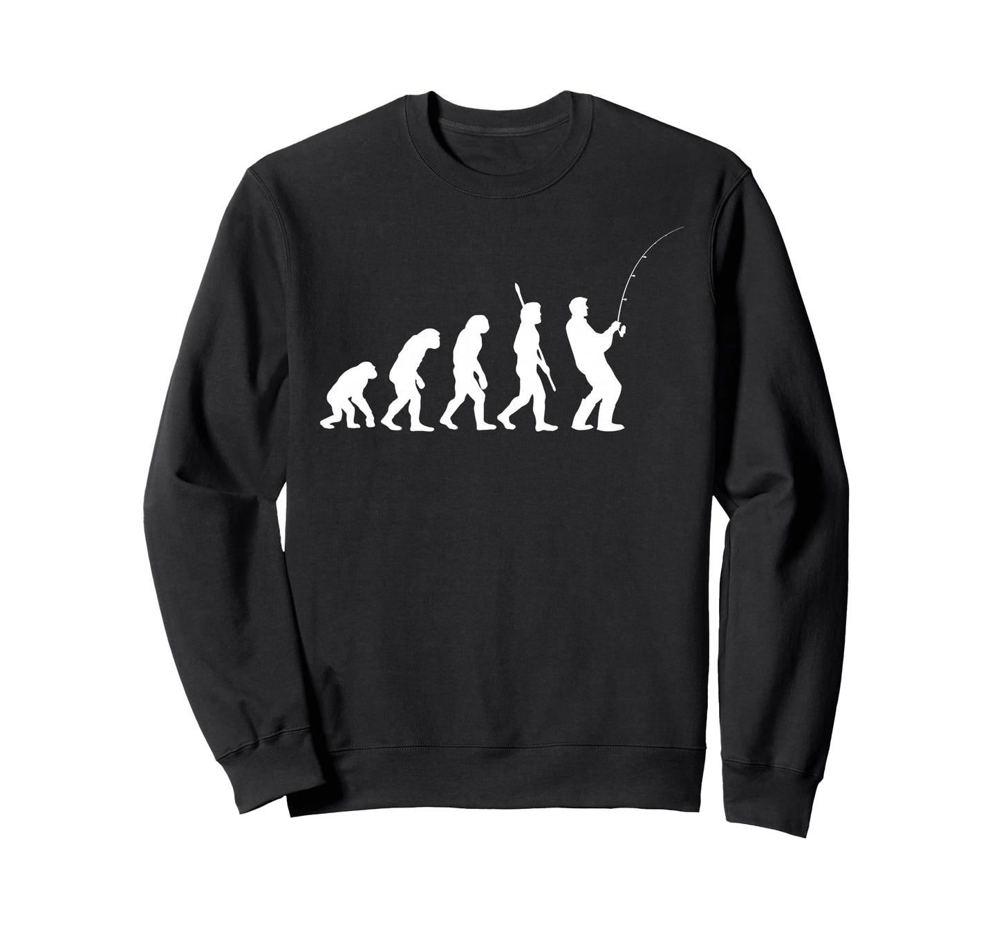 Funny Fisherman Evolution Fishing Fish Sweatshirt - Trendy Graphic Unisex - T-Shirt, Sweatshirt, Hoodie