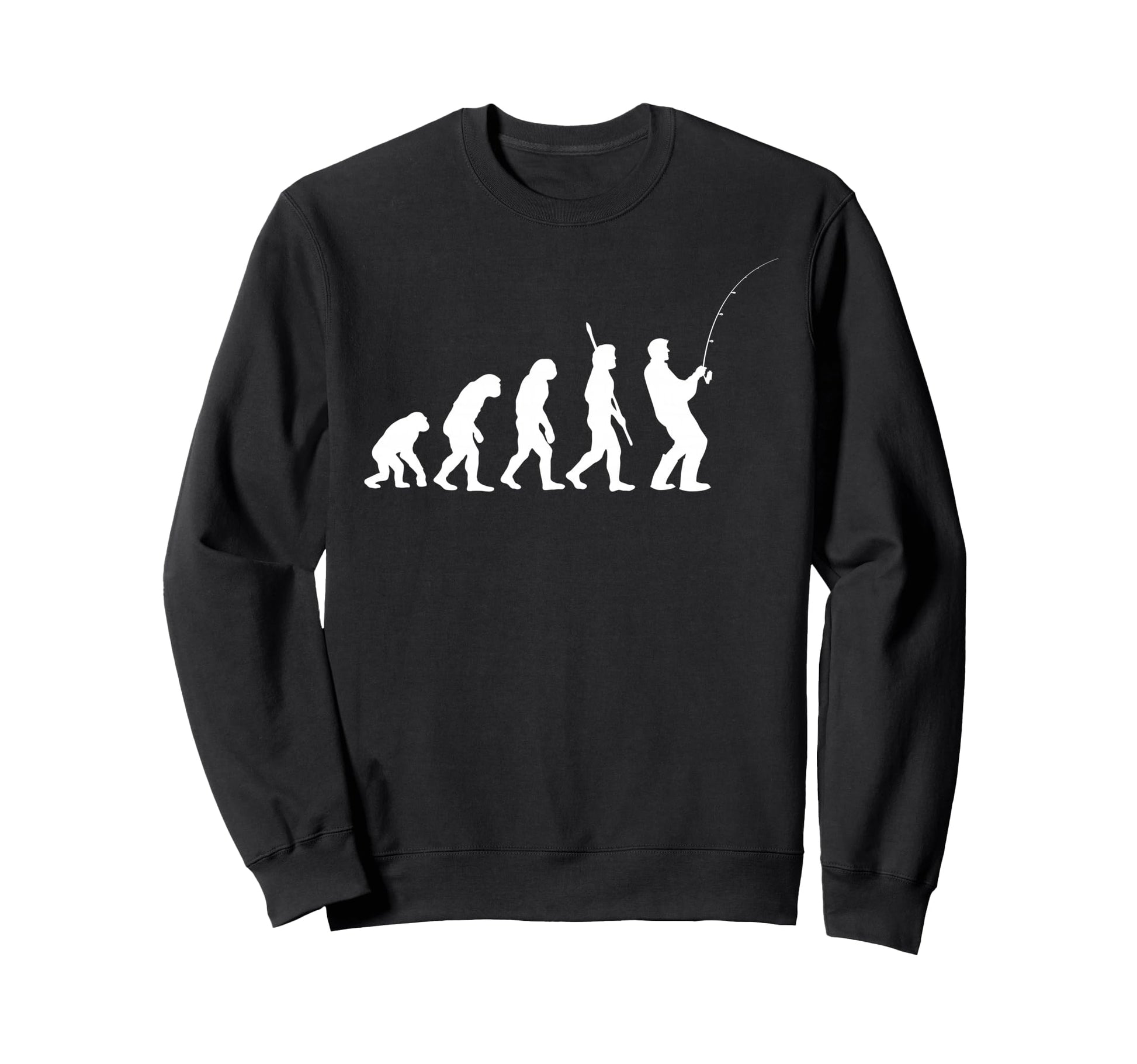 Funny Fisherman Evolution Fishing Fish Sweatshirt - Trendy Graphic Unisex - T-Shirt, Sweatshirt, Hoodie