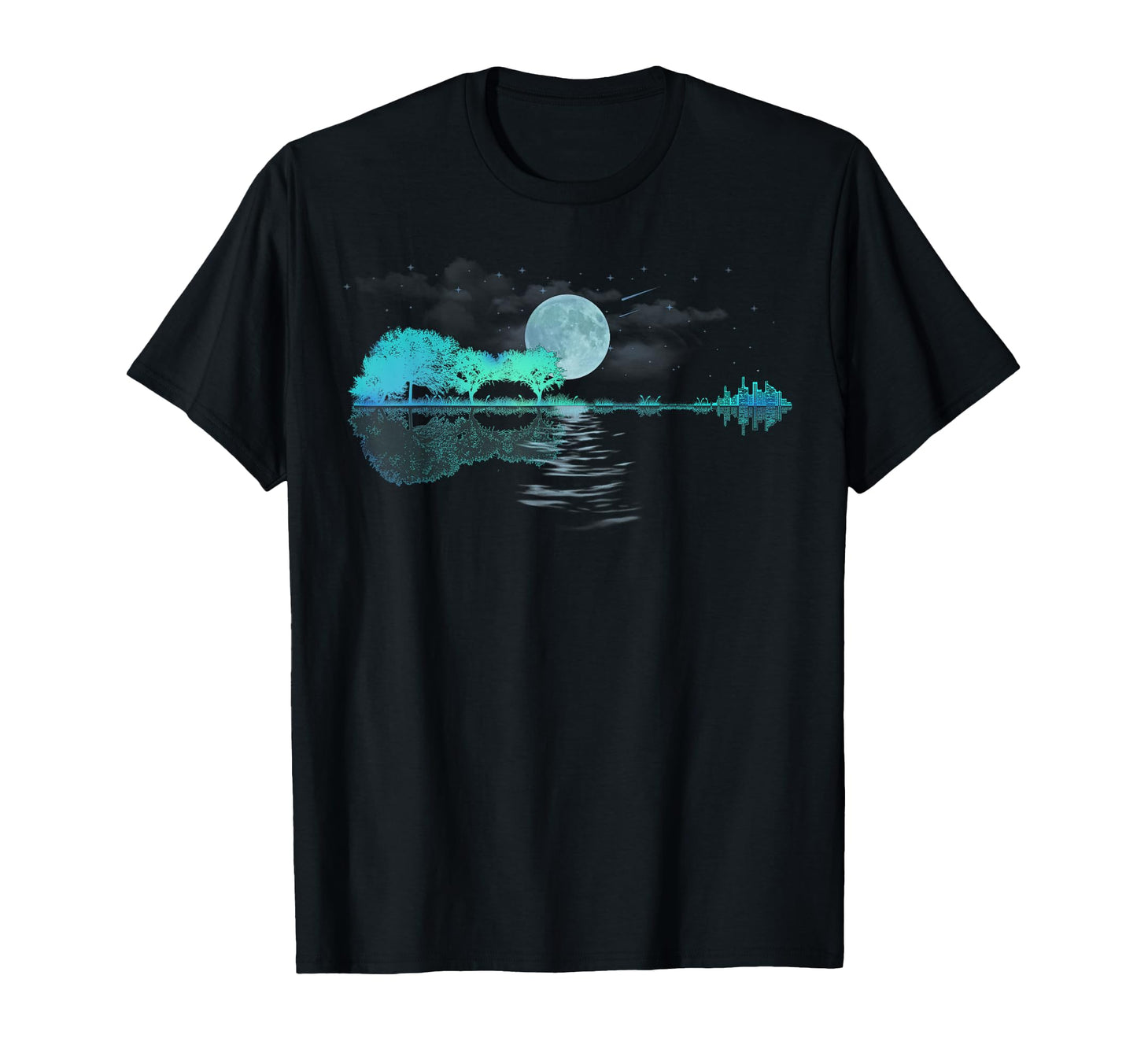 Guitar Lake Reflections Love Musician T-Shirt - Graphic Print Men Women - T-Shirt, Sweatshirt, Hoodie