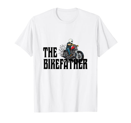 Biker Bikefather Biker Dad Funny T-Shirt - Minimalist Print Unisex - T-Shirt, Sweatshirt, Hoodie