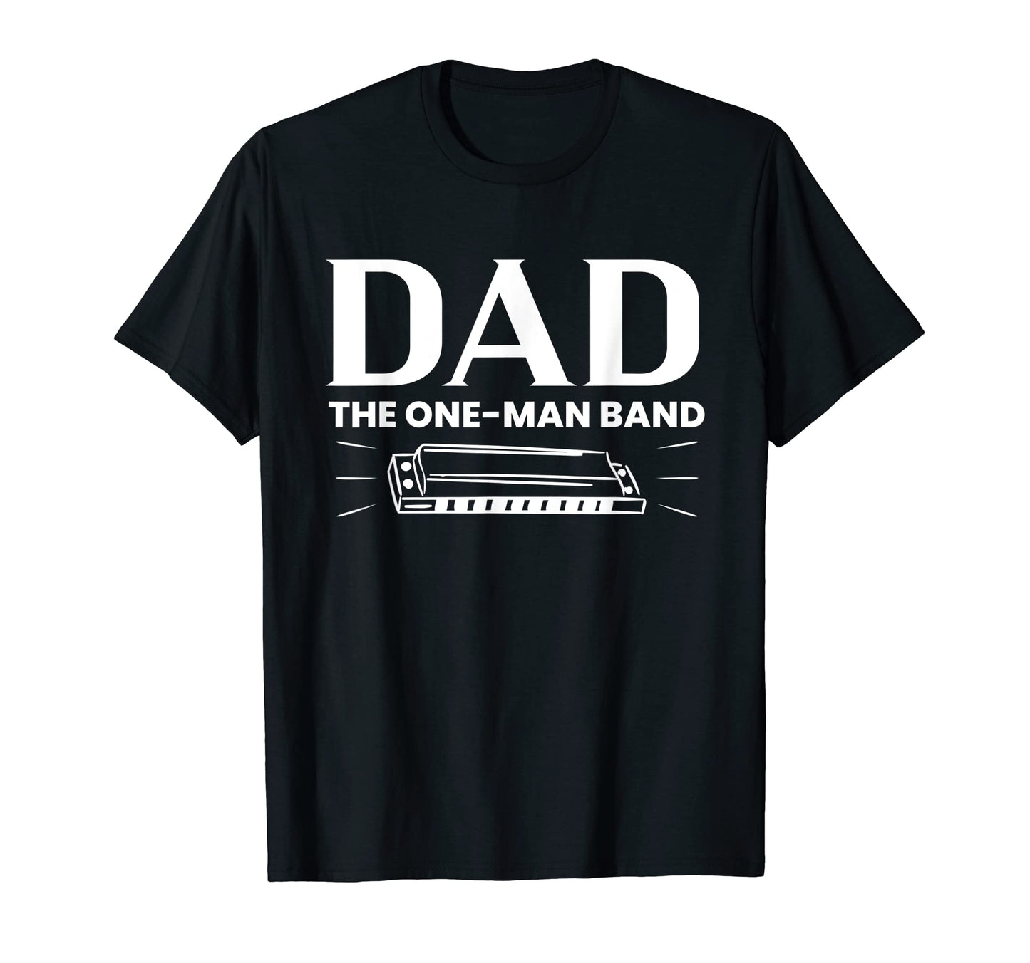 Dad One Band Harmonica Fathers Day T-Shirt - Custom Art Print Men Women - T-Shirt, Sweatshirt, Hoodie