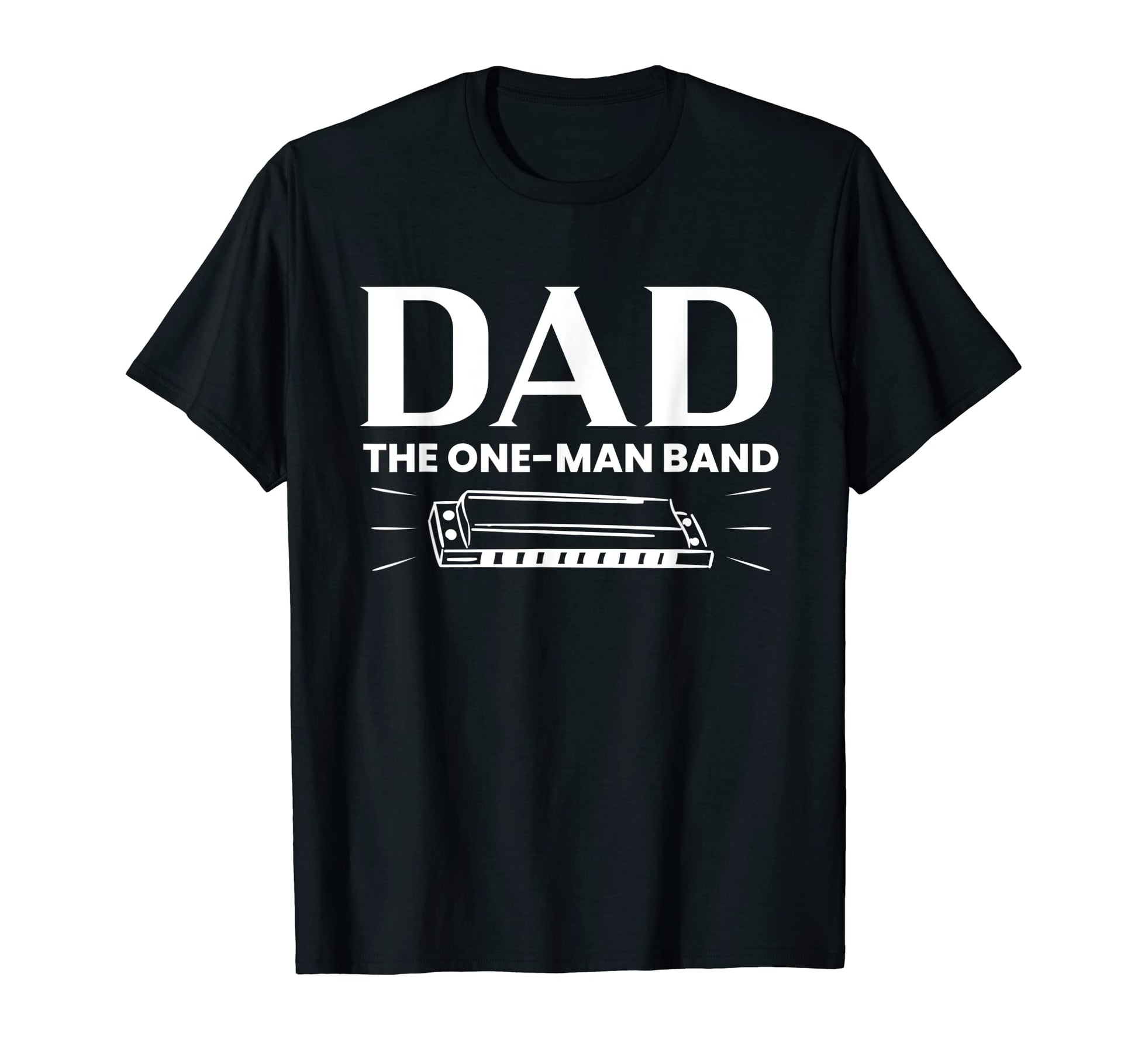 Dad One Band Harmonica Fathers Day T-Shirt - Custom Art Print Men Women - T-Shirt, Sweatshirt, Hoodie