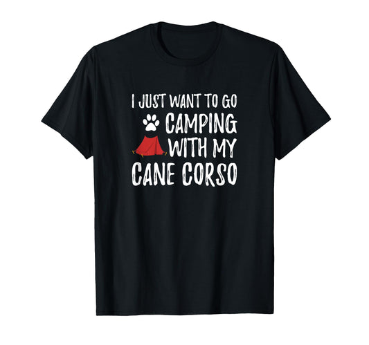 Camping Cane Corso Funny Dog Mom Or Dog T-Shirt - Trendy Graphic Unisex - T-Shirt, Sweatshirt, Hoodie