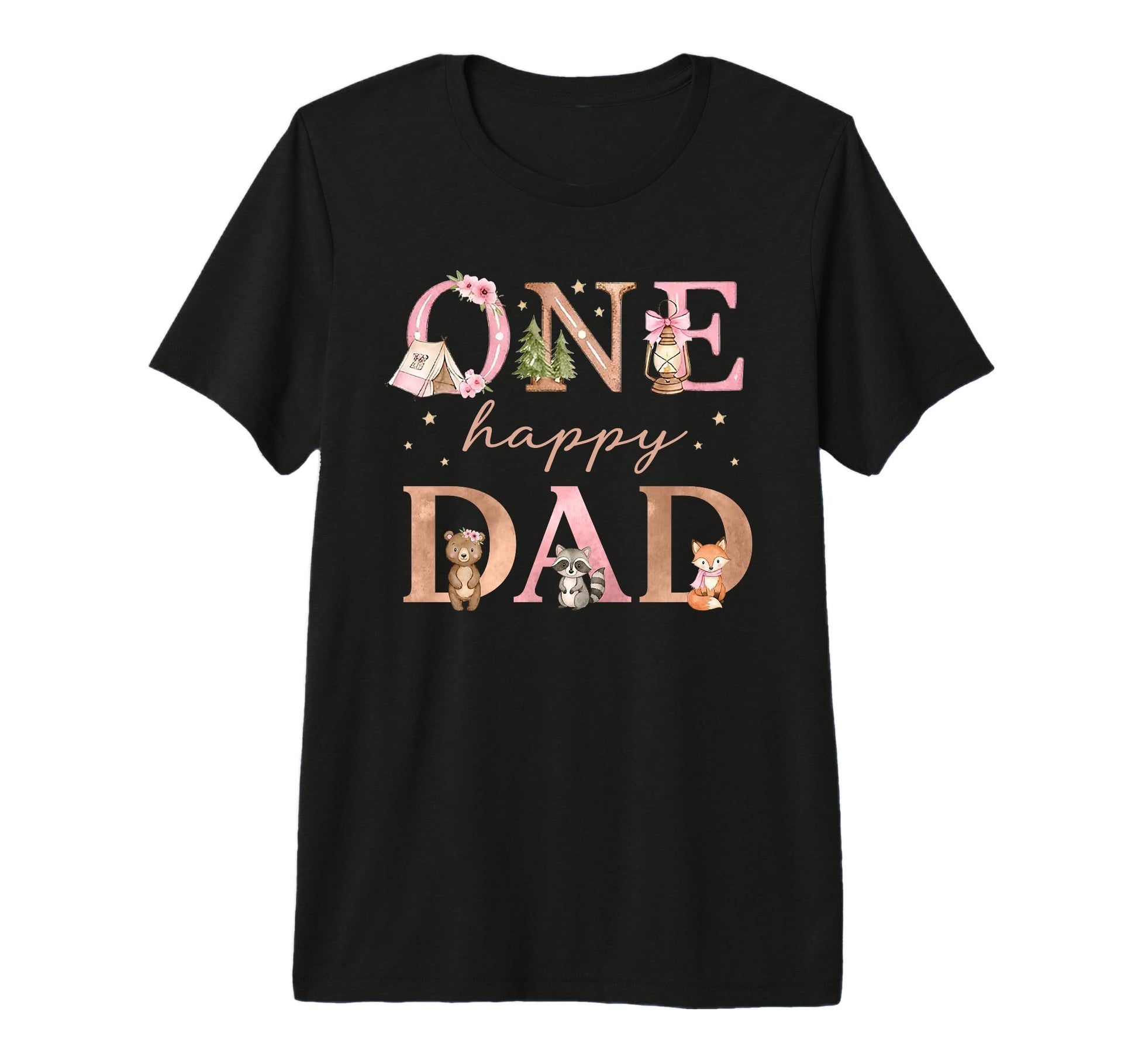 Mens One Happy Dad Camper 1St Birthday T-Shirt - Graphic Print for Adults - T-Shirt, Sweatshirt, Hoodie