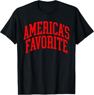 America Favorite Red Varsity Patriotic Lettering T-Shirt Unisex T-shirt, Sweatshirt, Hoodie, Long Sleeve Tee - T-Shirt, Sweatshirt, Hoodie