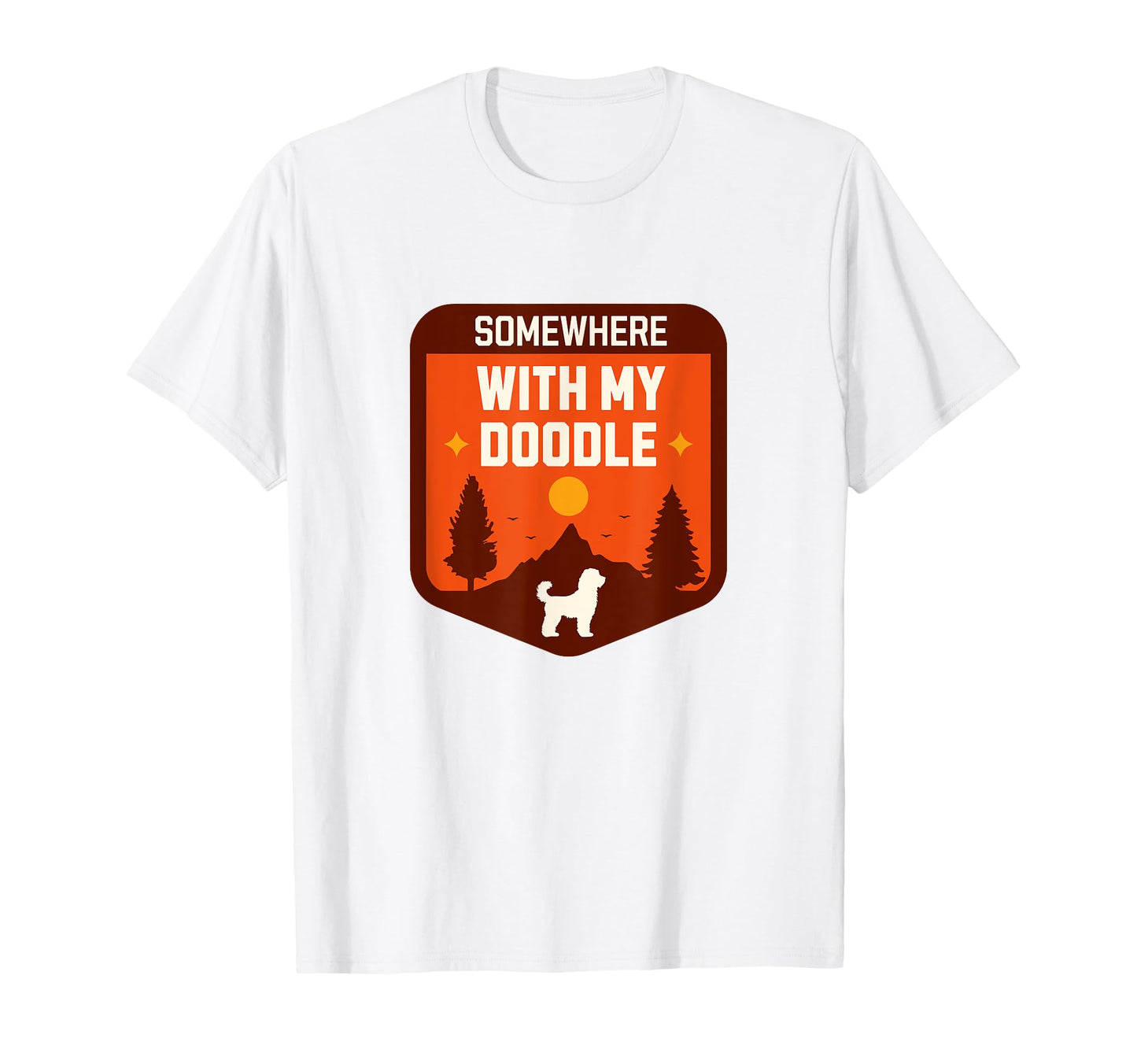 Somewhere My Doodle Dog Outdoor Hiking T-Shirt - Minimalist Print Men Women - T-Shirt, Sweatshirt, Hoodie