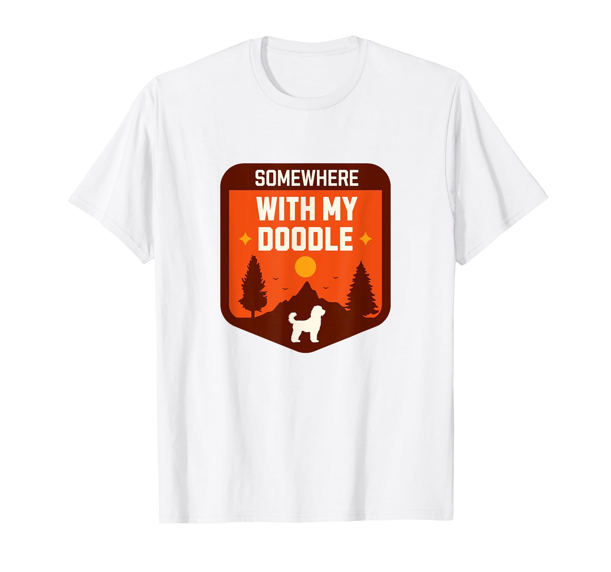 Somewhere My Doodle Dog Outdoor Hiking T-Shirt - Minimalist Print Men Women - T-Shirt, Sweatshirt, Hoodie
