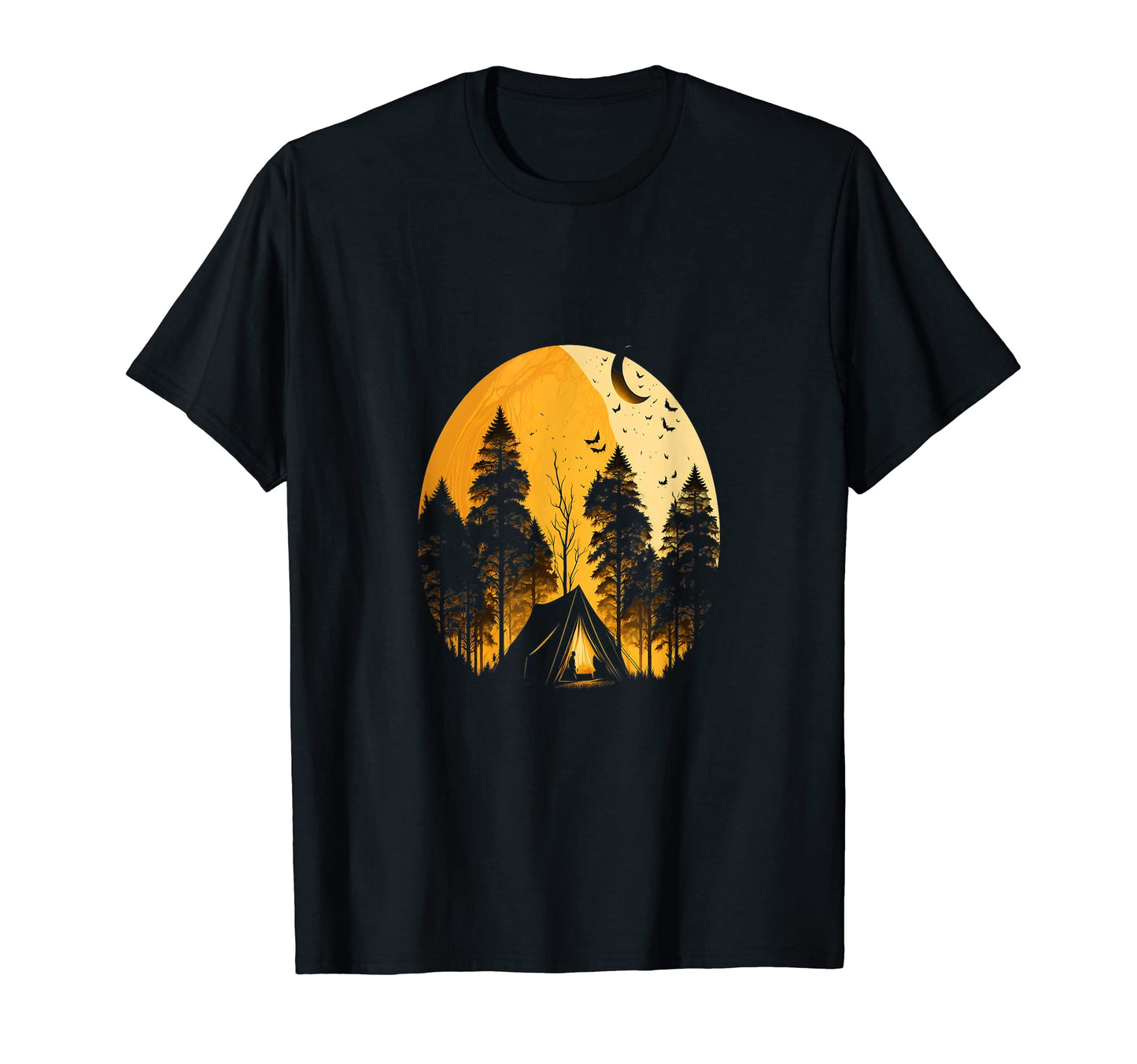 I Love Camping Camping Trip Big Moon T-Shirt - Novelty Apparel for Adults - T-Shirt, Sweatshirt, Hoodie