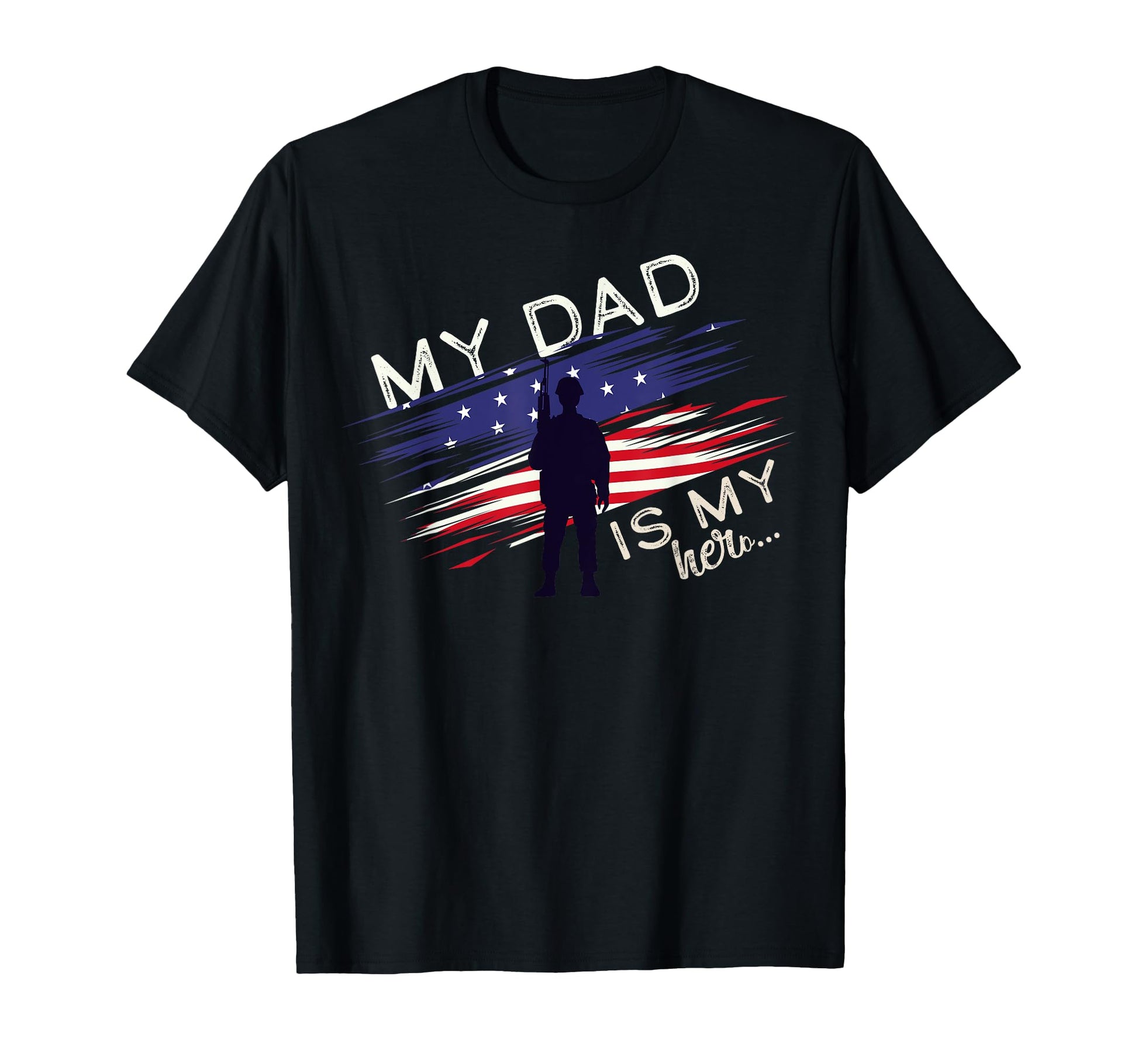 Army Dad Hero Distressed Flag T-Shirt - Trendy Graphic for Adults - T-Shirt, Sweatshirt, Hoodie