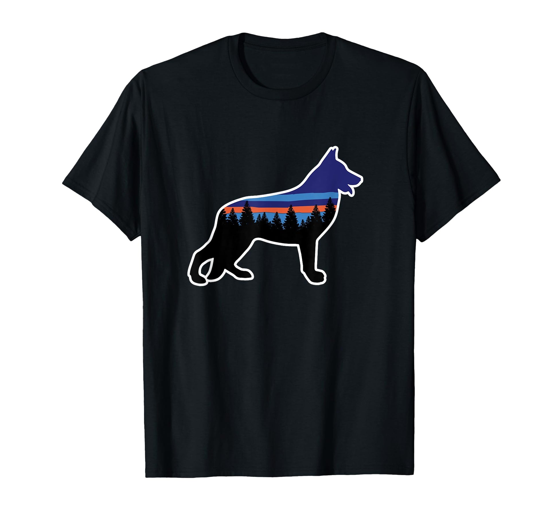 German Shepherd Dog Trail Hiking Camping T-Shirt - Unique Graphic Unisex - T-Shirt, Sweatshirt, Hoodie