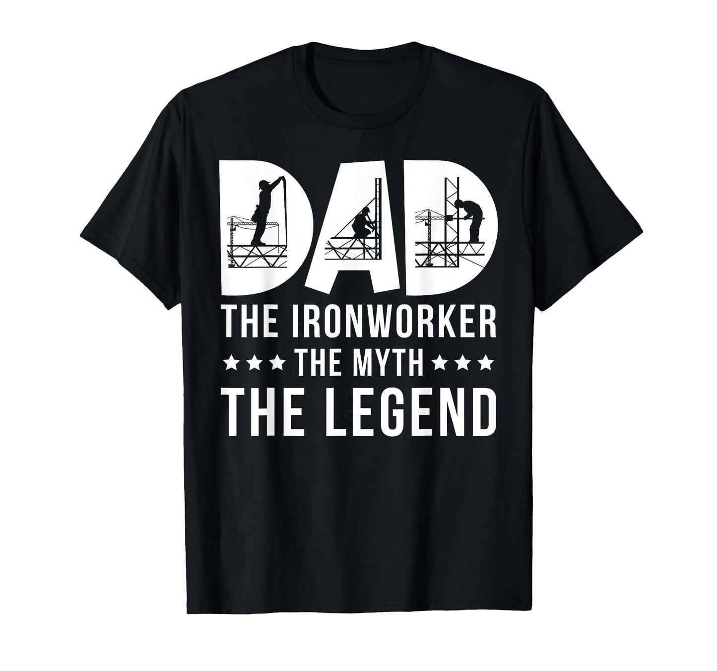 Dad Ironworker Myth Legend Distressed T-Shirt - Minimalist Print Unisex - T-Shirt, Sweatshirt, Hoodie