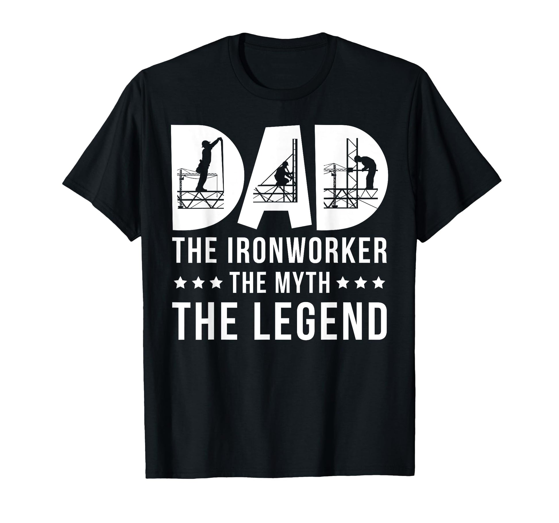 Dad Ironworker Myth Legend Distressed T-Shirt - Minimalist Print Unisex - T-Shirt, Sweatshirt, Hoodie