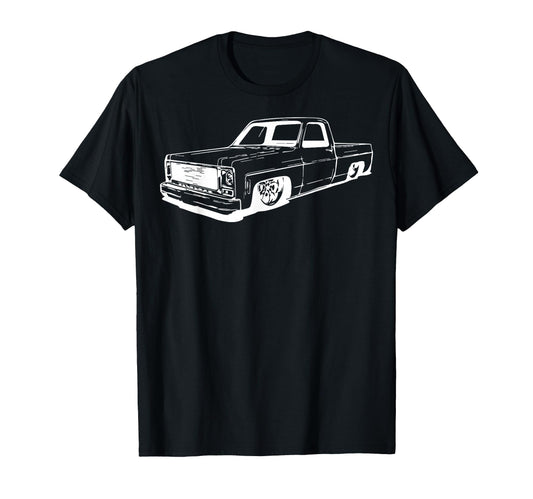 73 87 Mini C10 Truck Slammed Dad Gag T-Shirt - Novelty Apparel for Adults - T-Shirt, Sweatshirt, Hoodie