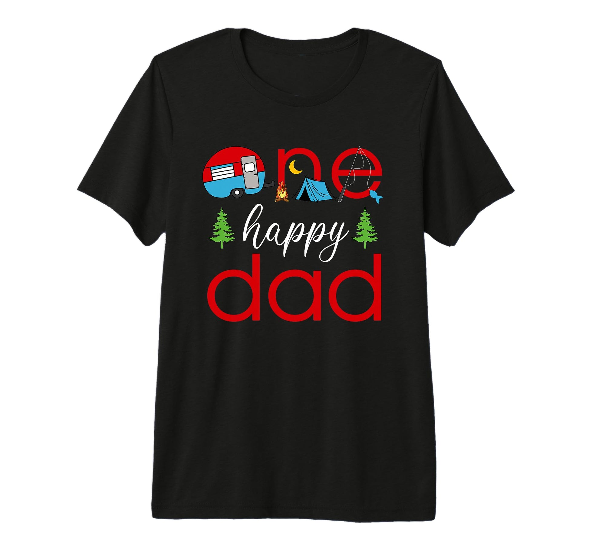 Mens One Happy Dad Camper 1St Birthday T-Shirt - Novelty Apparel Men Women - T-Shirt, Sweatshirt, Hoodie