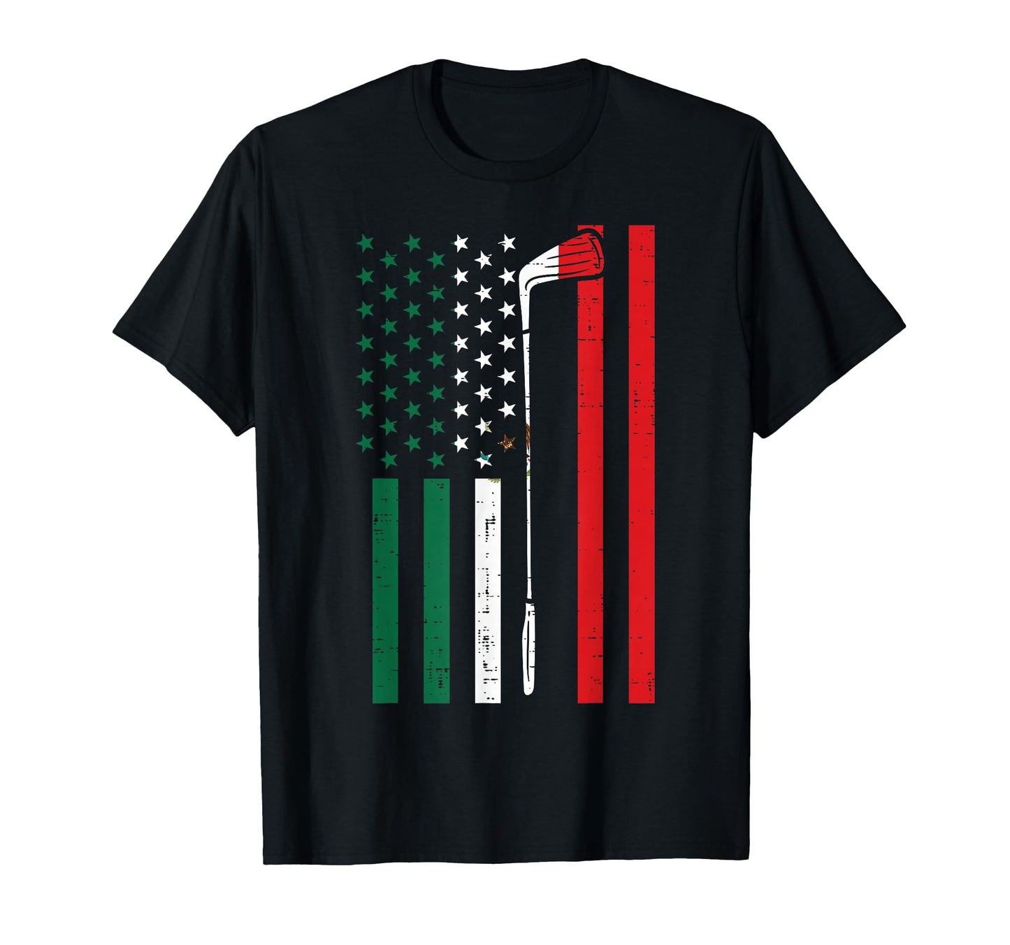 Mexican American Flag Golf Cinco De T-Shirt - Graphic Print for Adults - T-Shirt, Sweatshirt, Hoodie