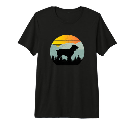 Boykin Dog Sunset Distressed Hiking T-Shirt - Graphic Print for Adults - T-Shirt, Sweatshirt, Hoodie