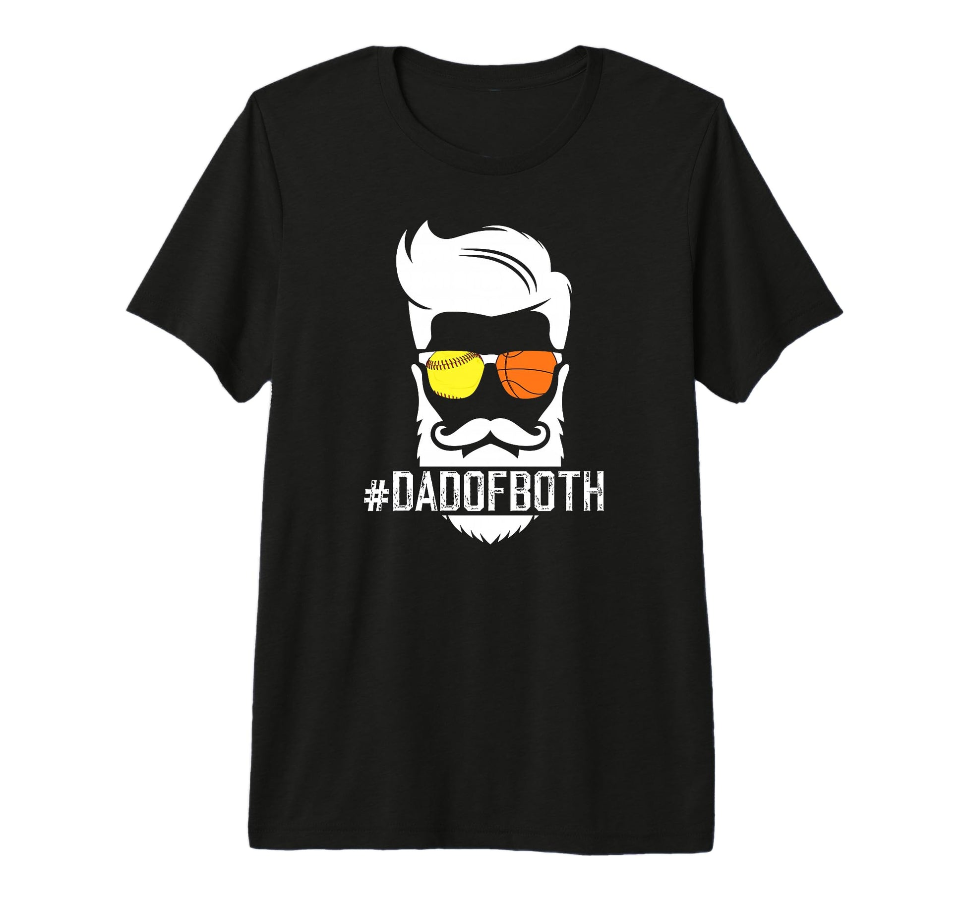 Mens Dad Both Softball Basketball Dad T-Shirt - Trendy Graphic Unisex - T-Shirt, Sweatshirt, Hoodie