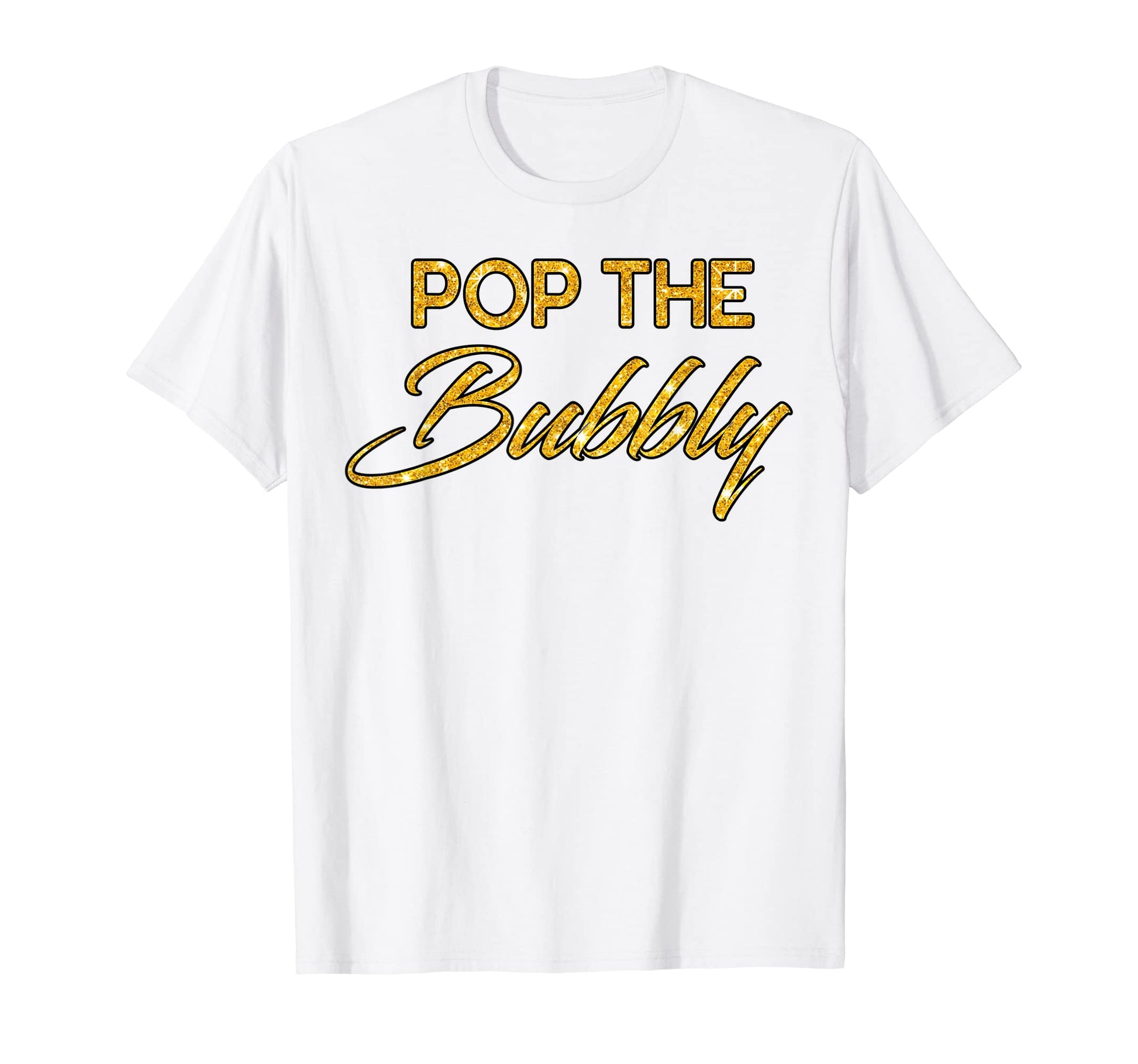 Happy New Years Pop Bubbly Champagne T-Shirt - Custom Art Print Unisex - T-Shirt, Sweatshirt, Hoodie