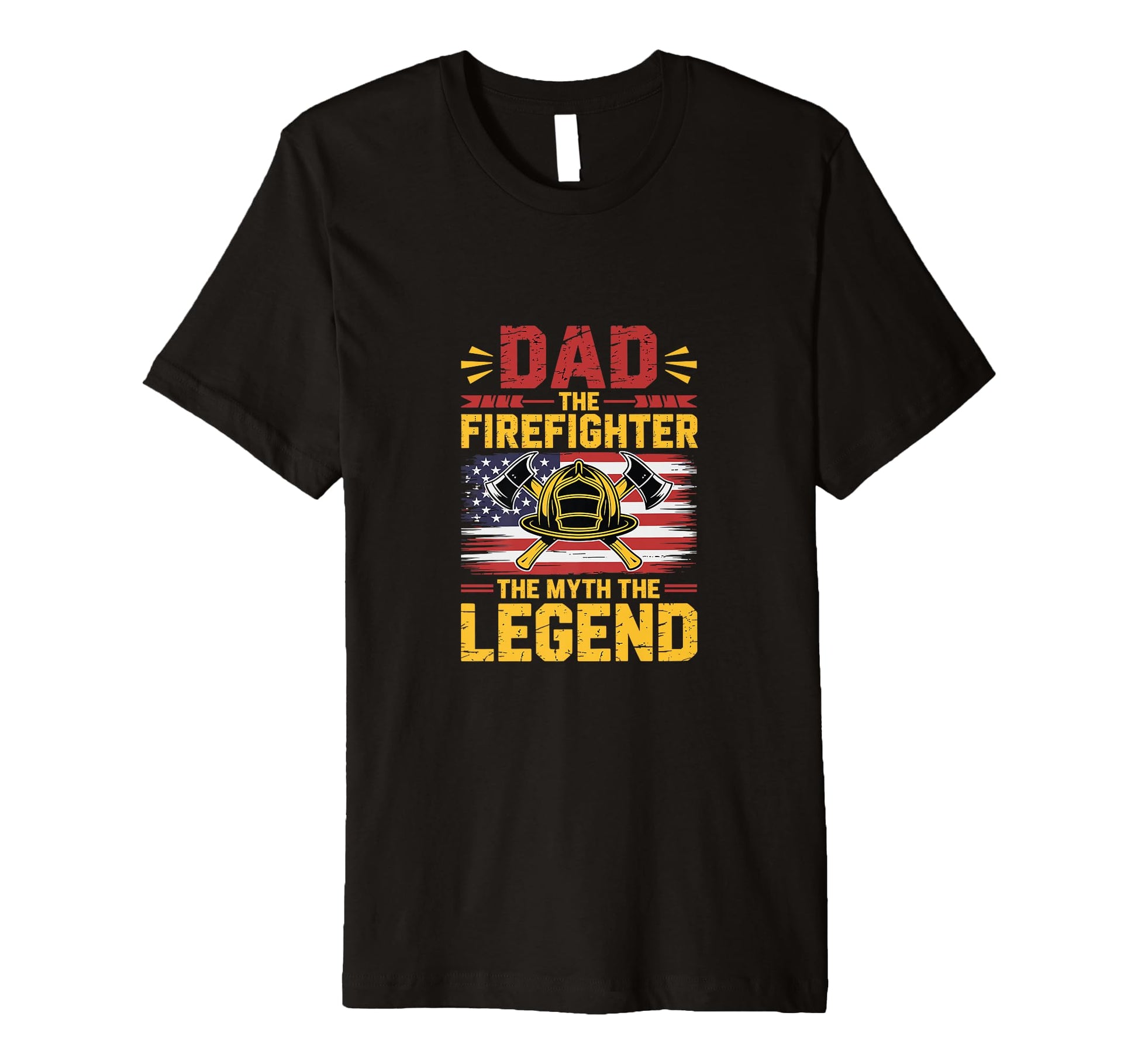 Mens Dad Firefighter Myth Legend T-Shirt - Trendy Graphic Unisex - T-Shirt, Sweatshirt, Hoodie
