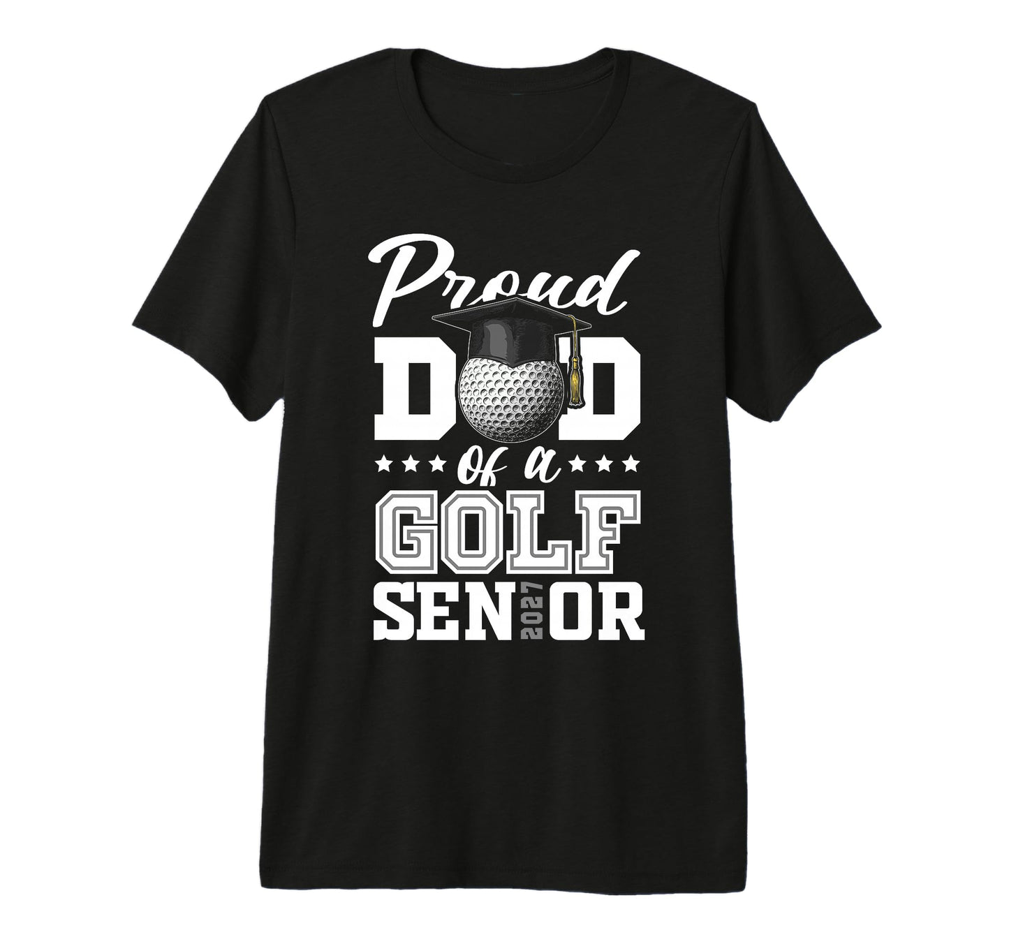 Proud Dad Golf Senior 2027 Tri Blend T-Shirt - Trendy Graphic Unisex - T-Shirt, Sweatshirt, Hoodie