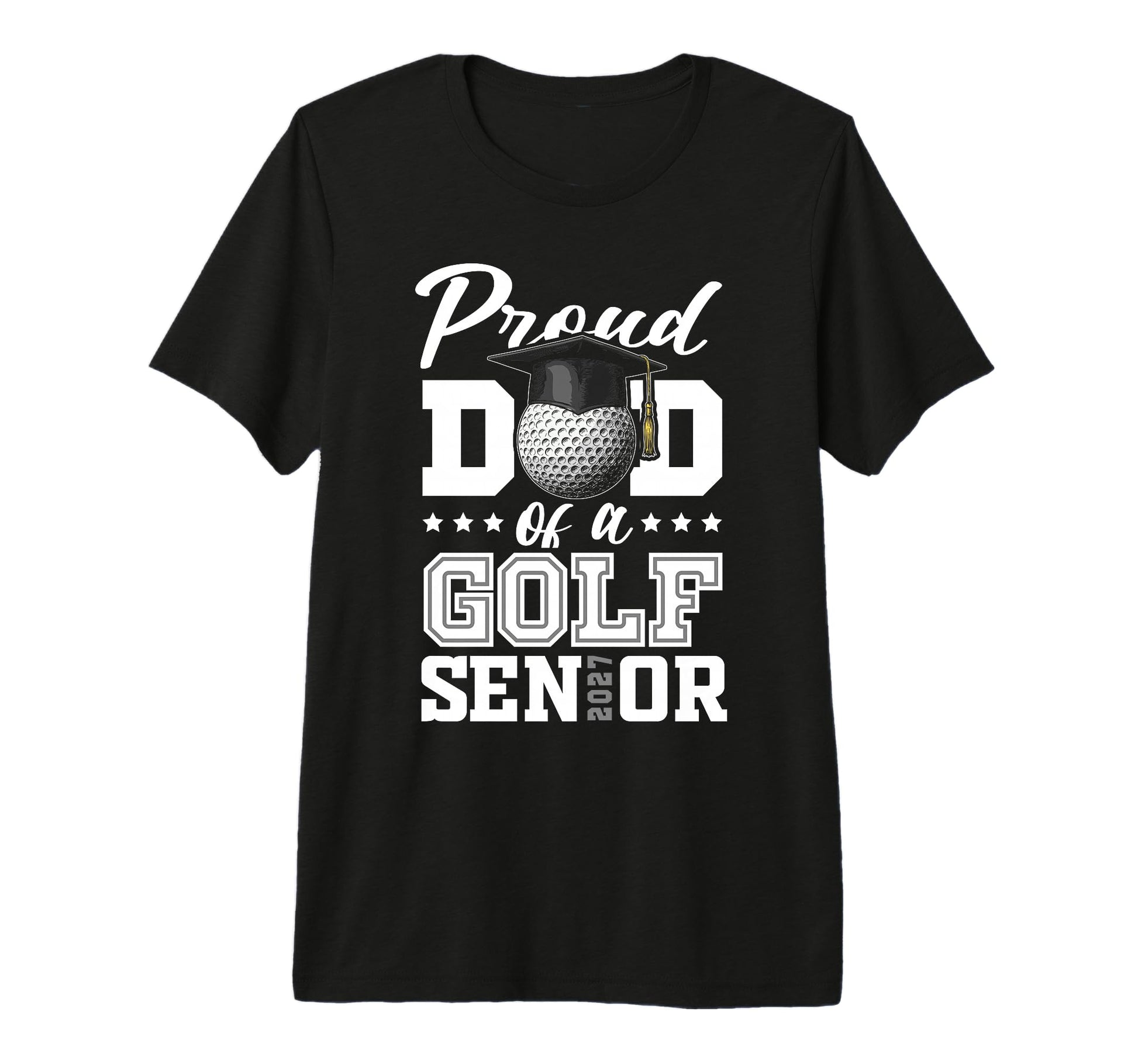 Proud Dad Golf Senior 2027 Tri Blend T-Shirt - Trendy Graphic Unisex - T-Shirt, Sweatshirt, Hoodie