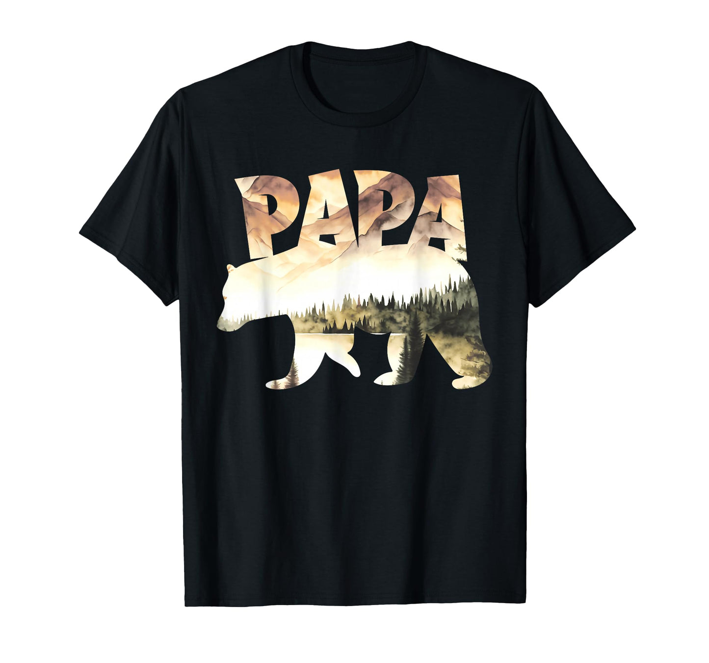 Papa Bear Forest Lake Mountain T-Shirt - Casual Everyday Wear for Adults - T-Shirt, Sweatshirt, Hoodie