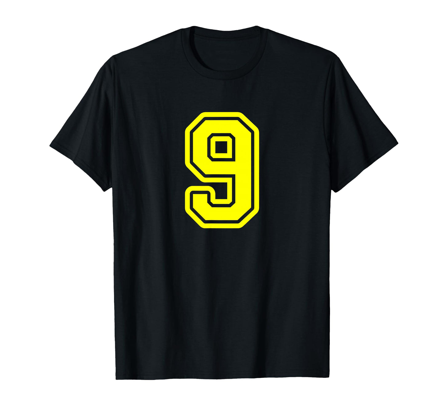 Yellow Sport Team Number 9 T-Shirt - Casual Everyday Wear for Adults - T-Shirt, Sweatshirt, Hoodie