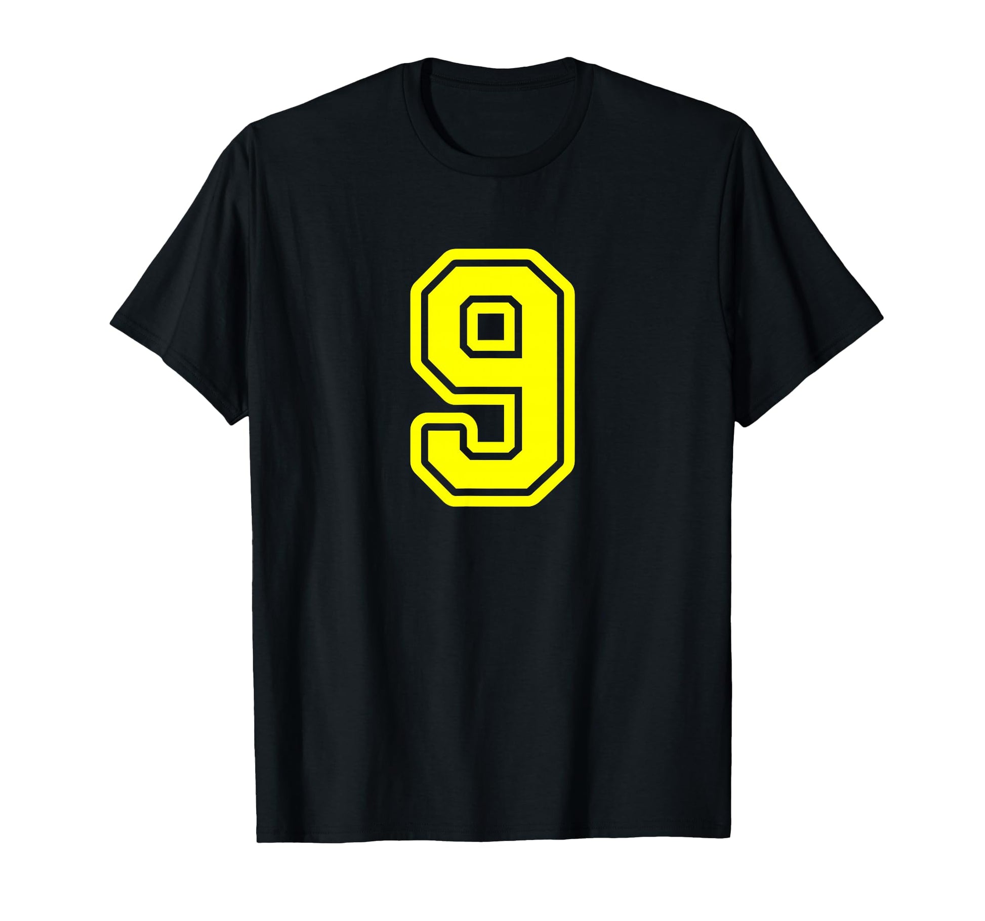 Yellow Sport Team Number 9 T-Shirt - Casual Everyday Wear for Adults - T-Shirt, Sweatshirt, Hoodie