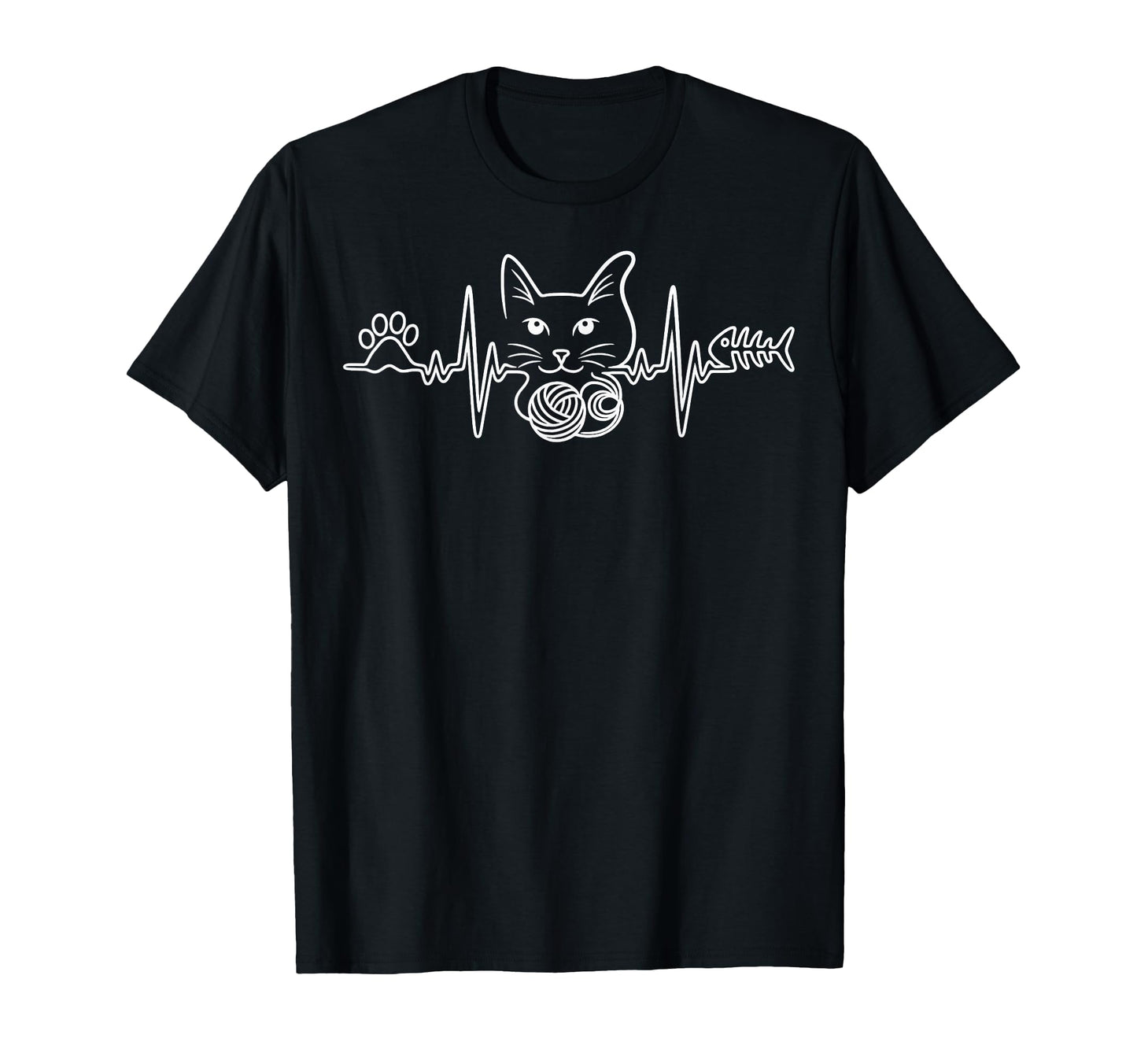 Heartbeat Cat Funny Kitty Gift Cat T-Shirt - Custom Art Print for Adults - T-Shirt, Sweatshirt, Hoodie
