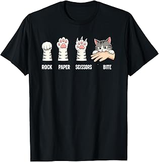 Rock Paper Scissors Bite Hand Game Cute Paw Funny Cat T-Shirt Unisex T-shirt, Sweatshirt, Hoodie, Long Sleeve Tee - T-Shirt, Sweatshirt, Hoodie