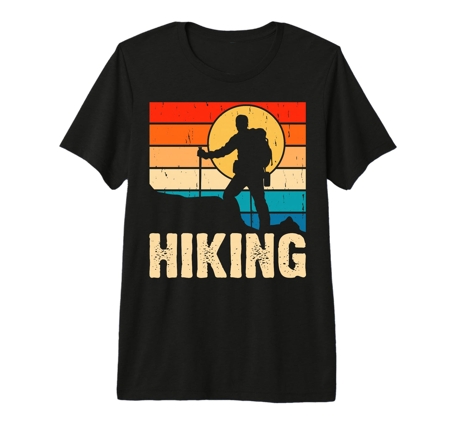 Sunset Hiking Mountain Dad Camper T-Shirt - Fun Novelty Design Men Women - T-Shirt, Sweatshirt, Hoodie