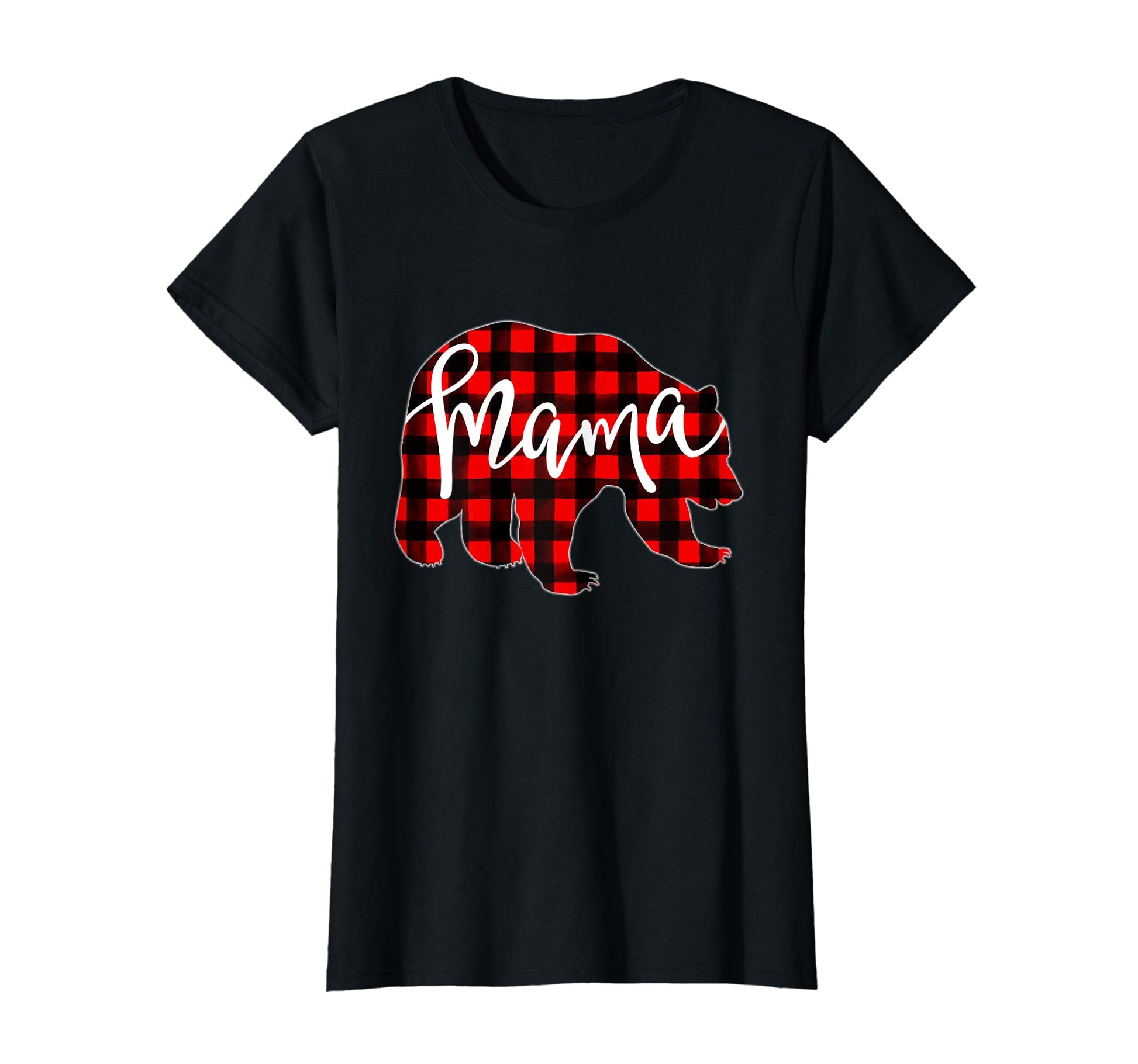 Red Plaid Mama Bear Matching Family Eve T-Shirt - Aesthetic Graphic Unisex - T-Shirt, Sweatshirt, Hoodie