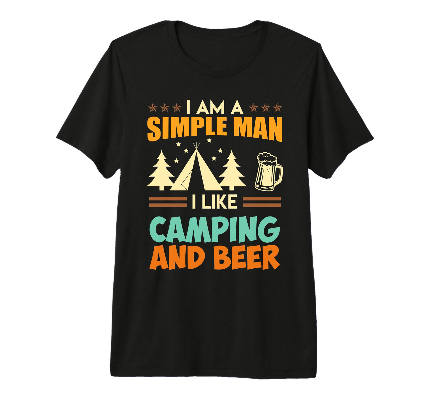 Simple Camping And Beer Camper Tri T-Shirt - Aesthetic Graphic Men Women - T-Shirt, Sweatshirt, Hoodie
