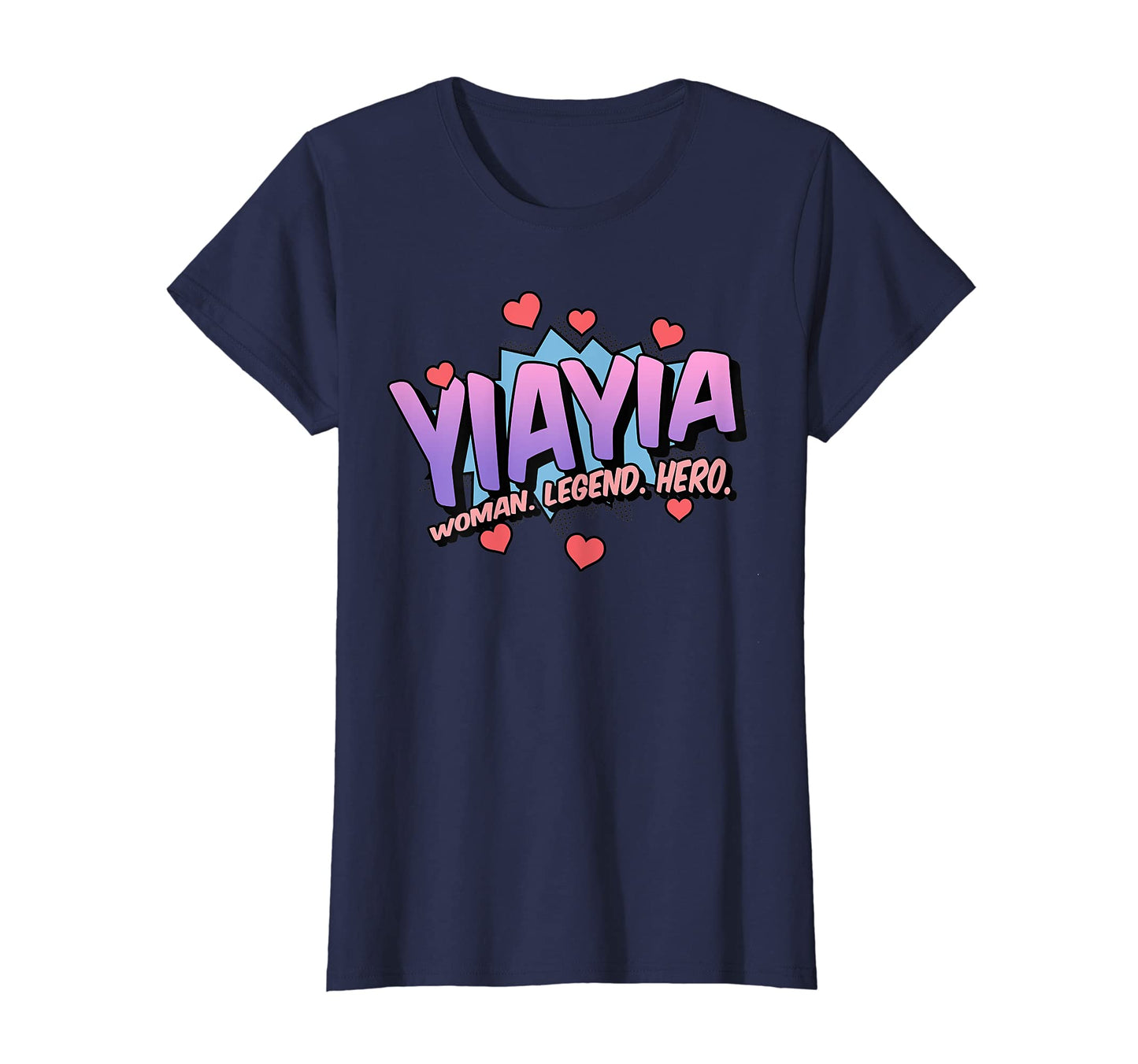 Womens Yiayia Grandma Legend Hero Pop T-Shirt - Graphic Print for Adults - T-Shirt, Sweatshirt, Hoodie
