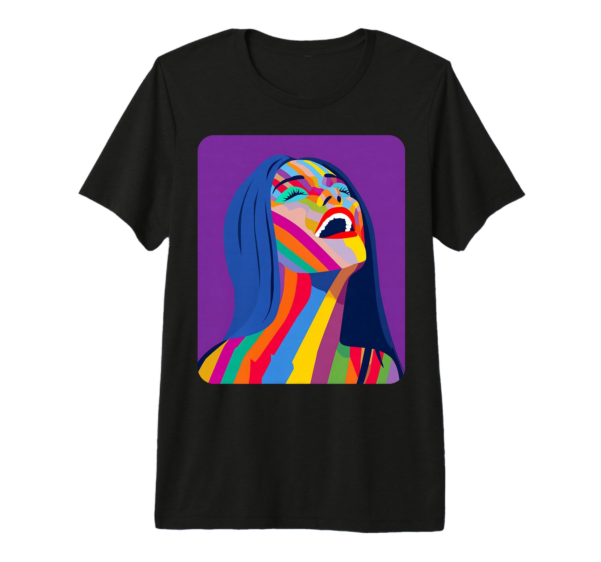 Pop Art Colorful Womens Designer T-Shirt - Aesthetic Graphic for Adults - T-Shirt, Sweatshirt, Hoodie