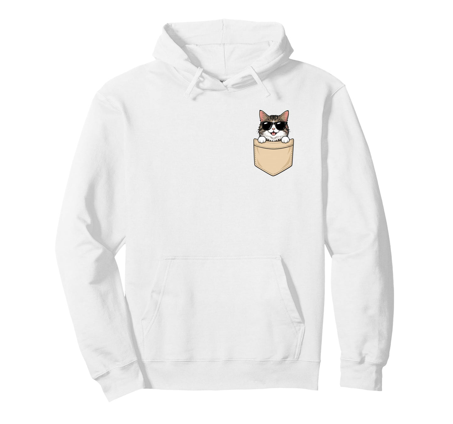 Tabby Cat Pocket Funny Cat Mom Cat Dad Hoodie - Graphic Print Men Women - T-Shirt, Sweatshirt, Hoodie