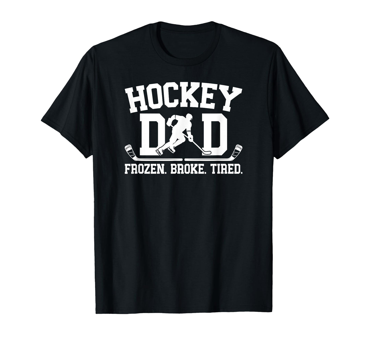 Hockey Dad Frozen Broke Ice Hockey T-Shirt - Minimalist Print Unisex - T-Shirt, Sweatshirt, Hoodie