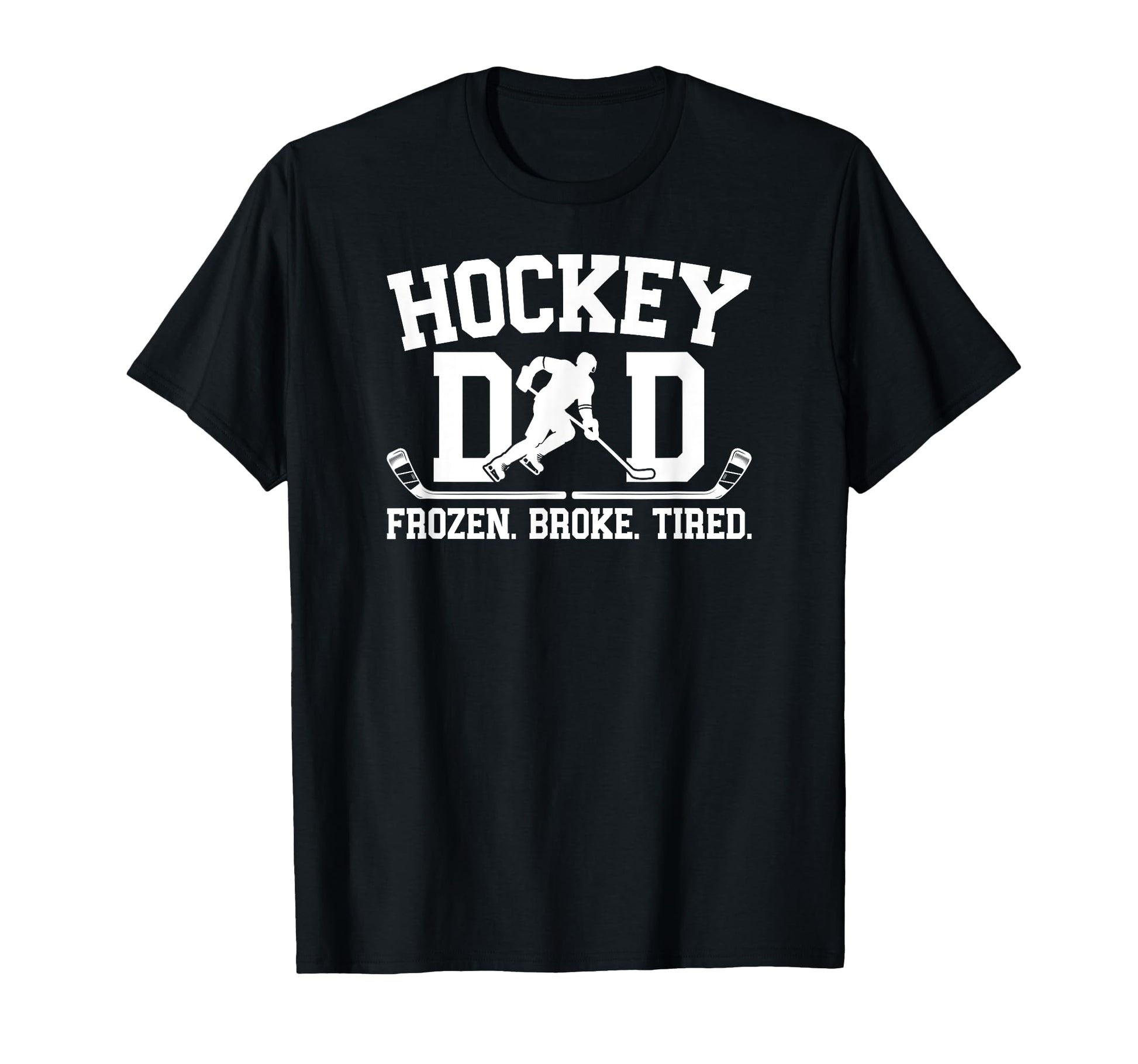 Hockey Dad Frozen Broke Ice Hockey T-Shirt - Minimalist Print Unisex - T-Shirt, Sweatshirt, Hoodie