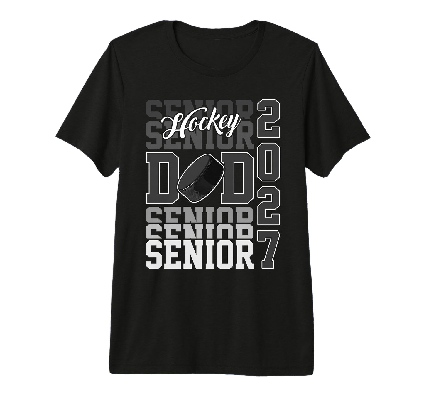 Senior 2027 Hockey Dad Proud Family T-Shirt - Minimalist Print Men Women - T-Shirt, Sweatshirt, Hoodie