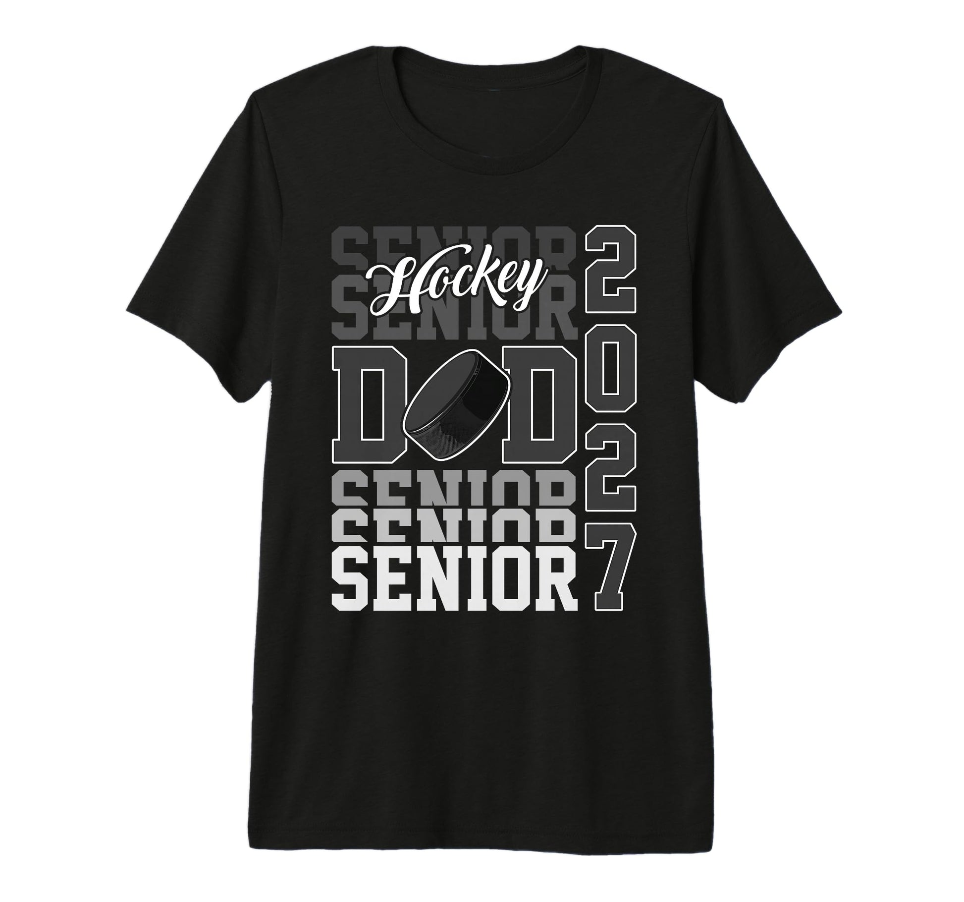 Senior 2027 Hockey Dad Proud Family T-Shirt - Minimalist Print Men Women - T-Shirt, Sweatshirt, Hoodie