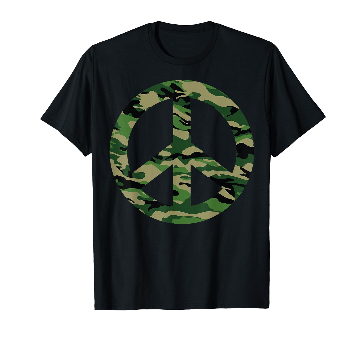 Peace Sign Camouflage Military T-Shirt - Casual Everyday Wear Men Women - T-Shirt, Sweatshirt, Hoodie