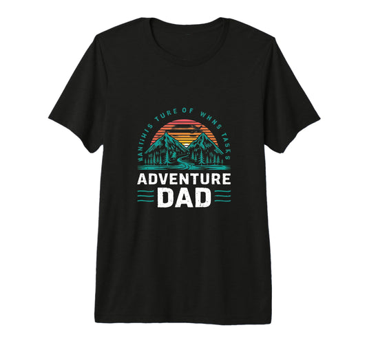 Adventure Dad Hiking Father Tri Blend T-Shirt - Custom Art Print for Adults - T-Shirt, Sweatshirt, Hoodie