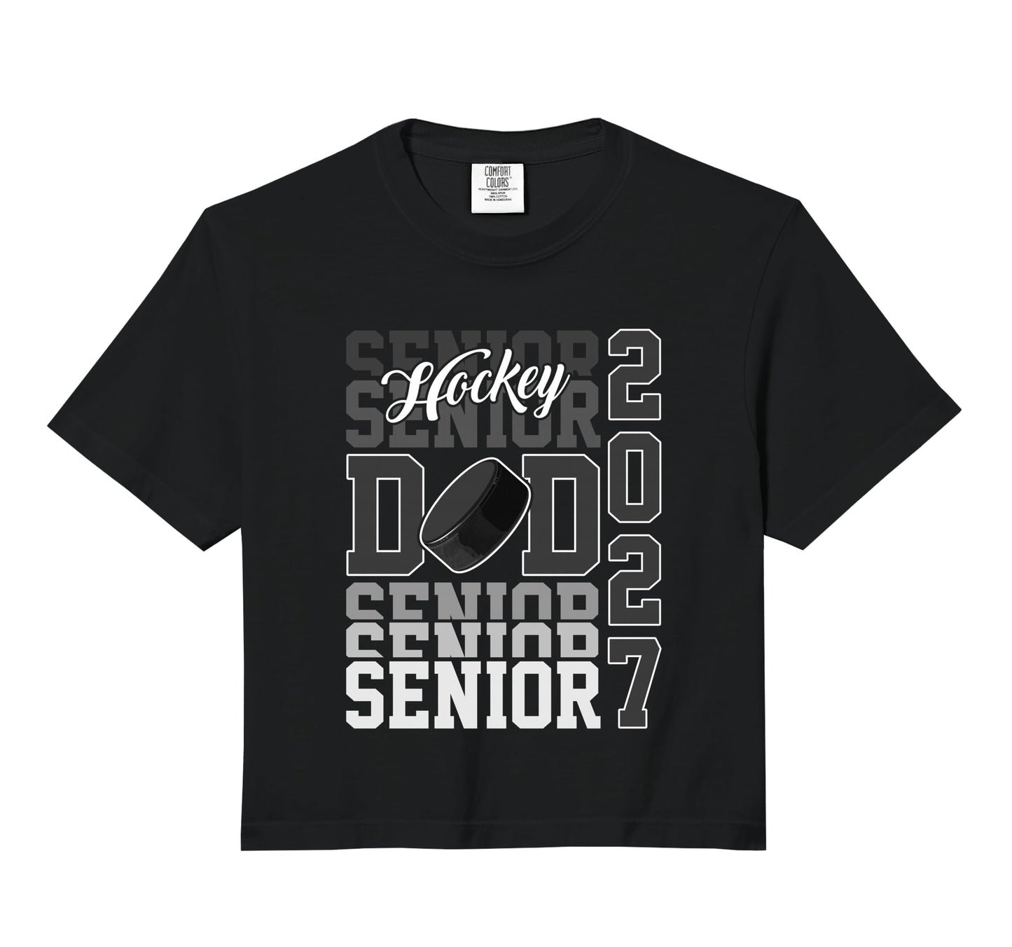 Senior 2027 Hockey Dad Proud Family Sweatshirt - Minimalist Print Unisex - T-Shirt, Sweatshirt, Hoodie