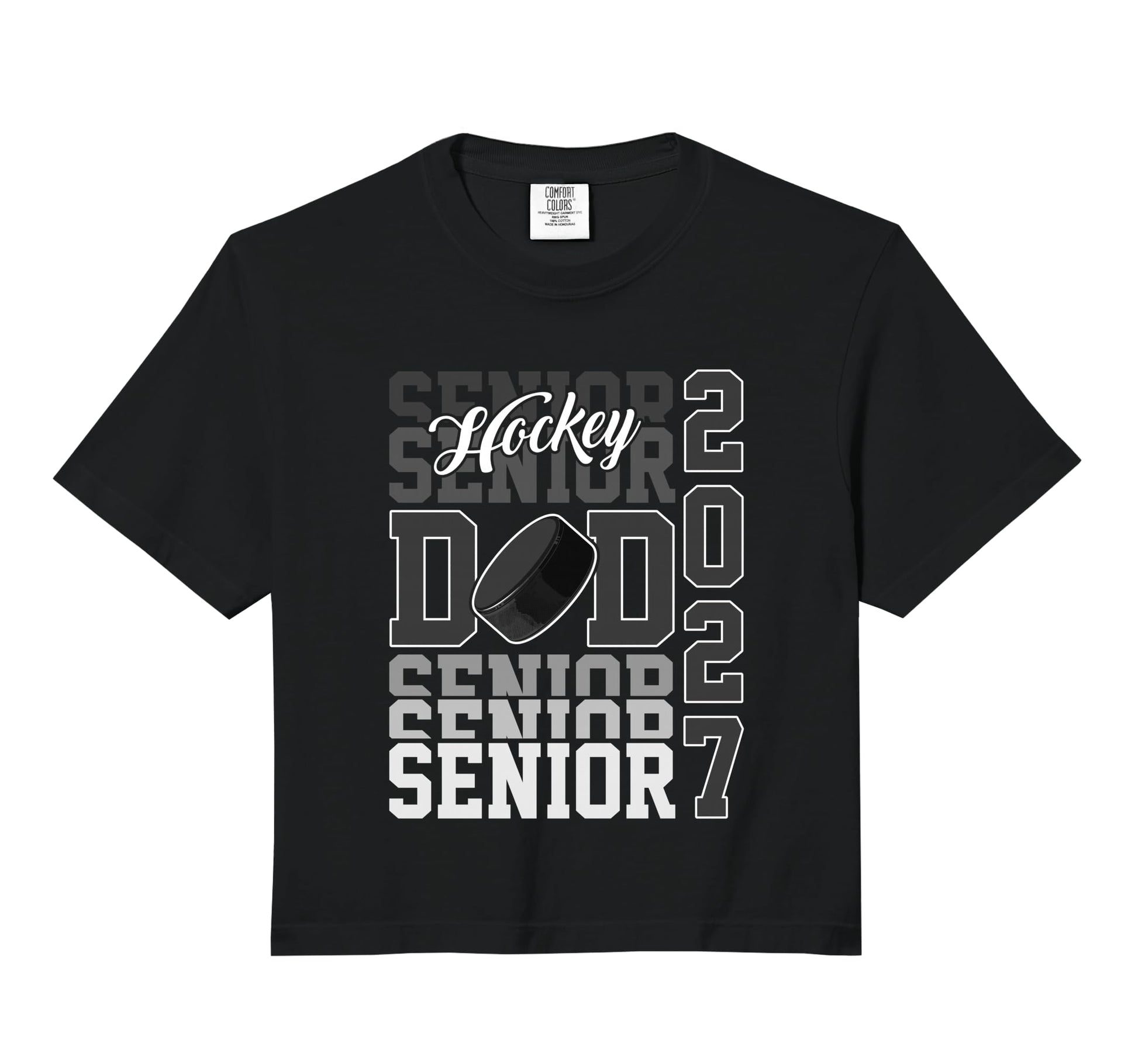 Senior 2027 Hockey Dad Proud Family Sweatshirt - Minimalist Print Unisex - T-Shirt, Sweatshirt, Hoodie