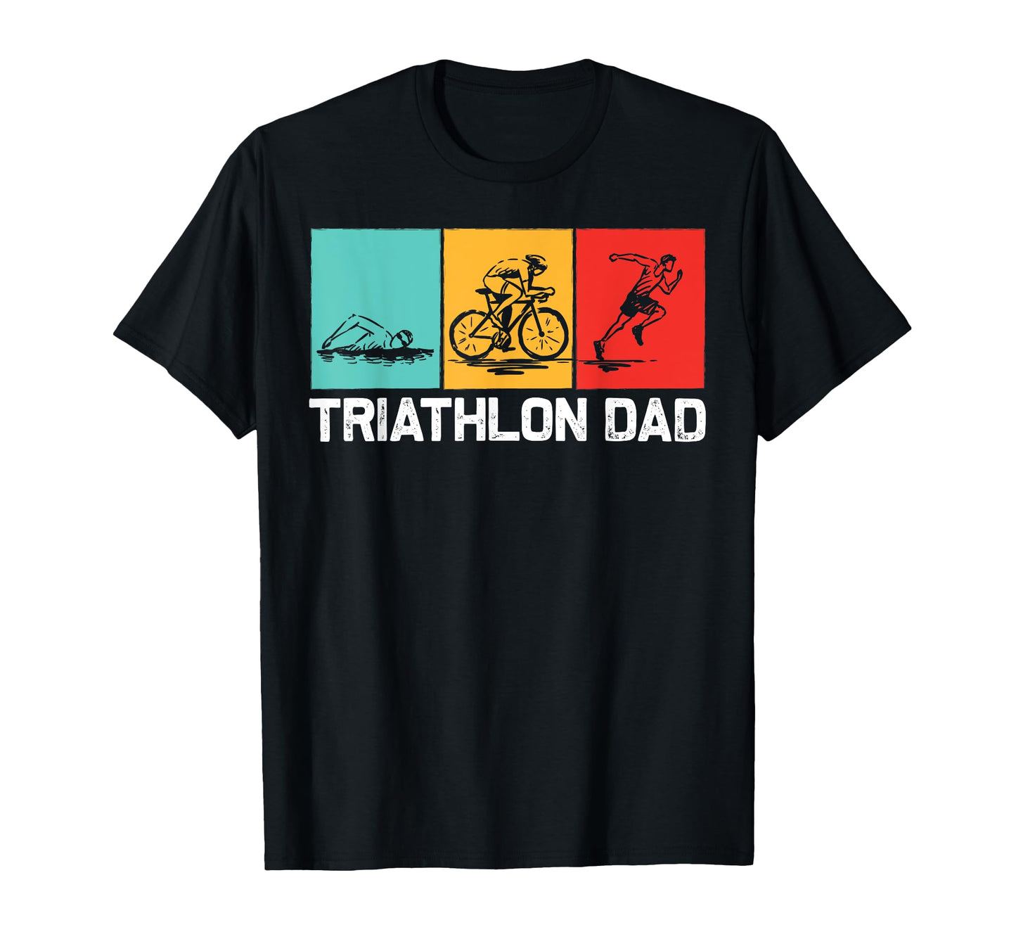 Triathlon Dad Father Swimming Running T-Shirt - Custom Art Print Unisex - T-Shirt, Sweatshirt, Hoodie