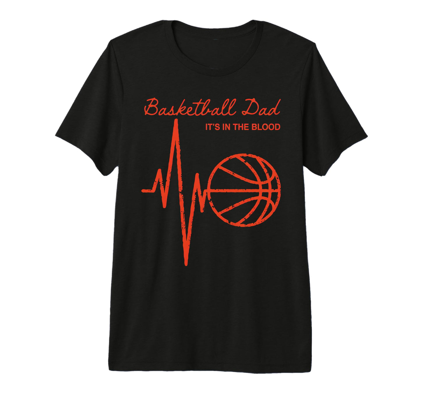 Basketball Heartbeat Basketball Dad T-Shirt - Trendy Graphic for Adults - T-Shirt, Sweatshirt, Hoodie
