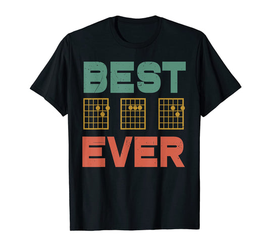 Best Dad Ever Chord Guitar Musician T-Shirt - Aesthetic Graphic Men Women - T-Shirt, Sweatshirt, Hoodie