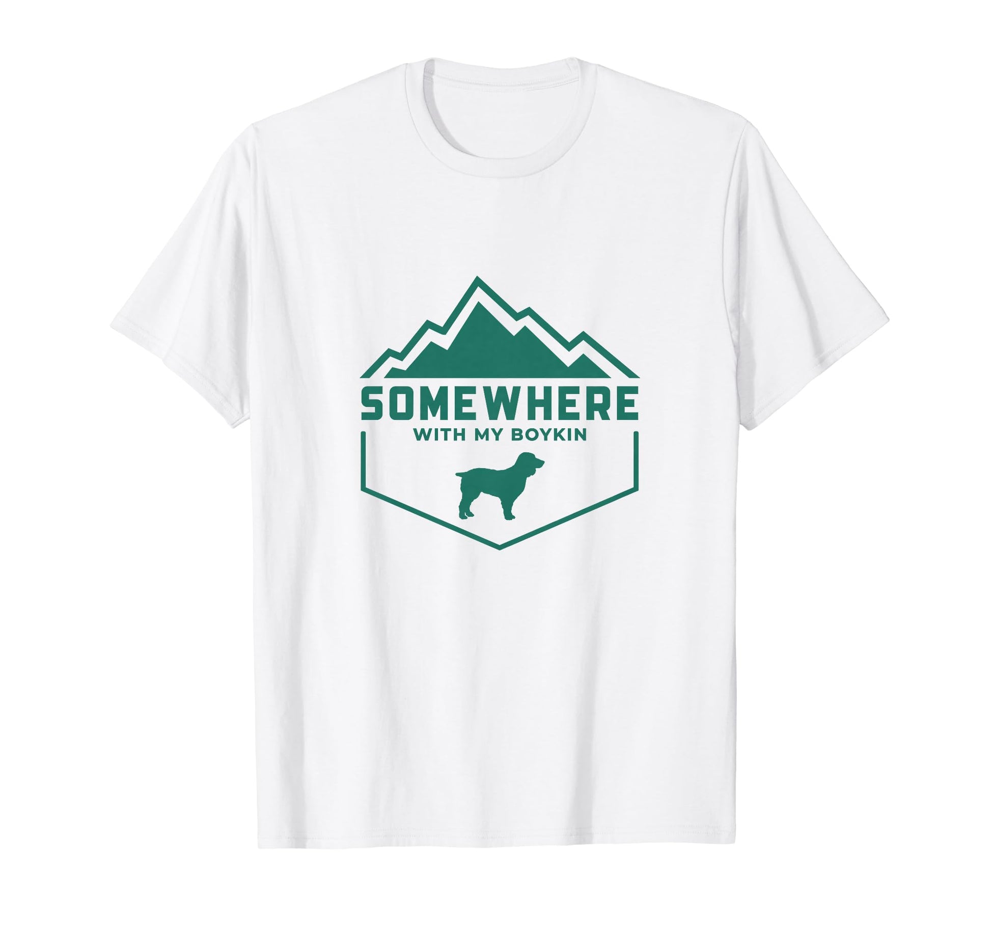 Somewhere My Boykin Outdoor Dog T-Shirt - Fun Novelty Design Unisex - T-Shirt, Sweatshirt, Hoodie