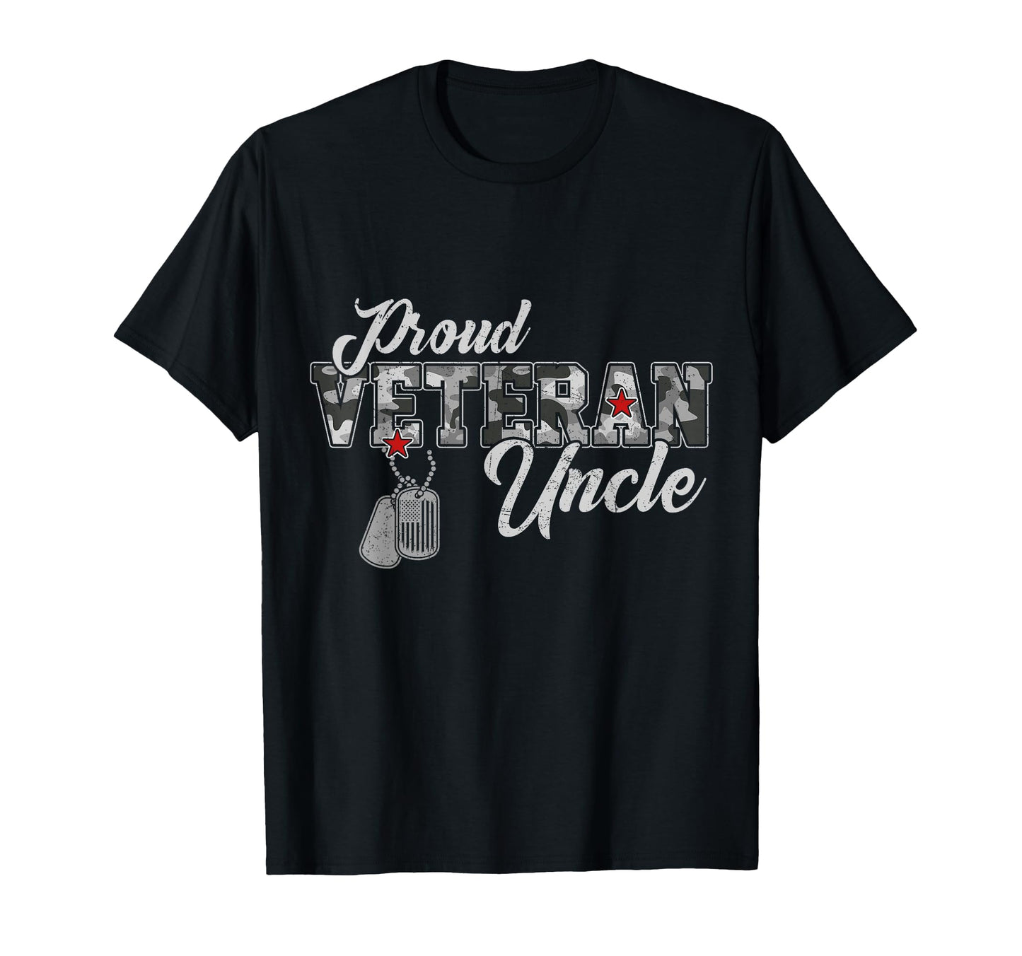Proud Veteran Uncle Camouflage Flag Us T-Shirt - Trendy Graphic for Adults - T-Shirt, Sweatshirt, Hoodie